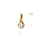 14 Ayar Altın Tek Taş Kolye Ucu 0,69 gr thumbnail 3