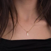 14 Ayar Altın I Harfi Kolye Ucu 0,35 gr thumbnail 4