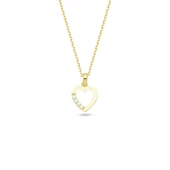14 Ayar Altın Kalp Taşlı Kolye 1.68 gr thumbnail 1