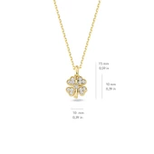 14 Ayar Altın Taşlı Yonca Kolye 2,12 gr - 2