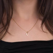 14 Ayar Altın U Harfi Kolye Ucu 0,45 gr thumbnail 4