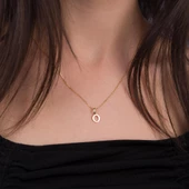 14 Ayar Altın O Harfi Kolye Ucu 0,44 gr thumbnail 4