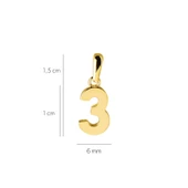 14 Ayar Üç Rakamı Altın Kolye Ucu 0,53 gr thumbnail 2