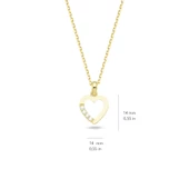 14 Ayar Altın Kalp Taşlı Kolye 1.68 gr thumbnail 2