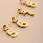 14 Ayar Beş Rakamı Altın Kolye Ucu 0,56 gr - 5