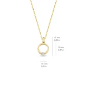 14 Ayar Altın Yuvarlak Tek Taşlı Kolye 1.76 gr thumbnail 2