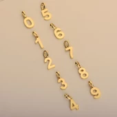 14 Ayar Bir Rakamı Altın Kolye Ucu 0,48 gr thumbnail 4