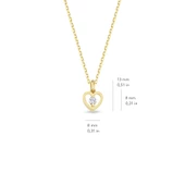 14 Ayar Altın Tek Taşlı Kalp Kolye 1,7 gr thumbnail 2