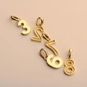 14 Ayar Dört Rakamı Altın Kolye 1,67 gr thumbnail 7