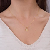 14 Ayar Altın Taşlı Güneş Kolye 2,25 gr thumbnail 3