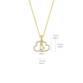 14 Ayar Altın Çift Kalp Kolye 1.97 gr thumbnail 2