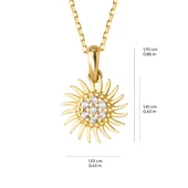 14 Ayar Altın Taşlı Güneş Kolye 2,25 gr thumbnail 4