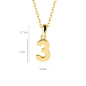 14 Ayar Üç Rakamı Altın Kolye 1,63 gr thumbnail 2