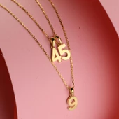 14 Ayar Yedi Rakamı Altın Kolye 1,6 gr - 6