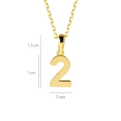 14 Ayar İki Rakamı Altın Kolye 1,67 gr thumbnail 2