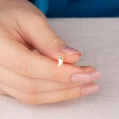 14 Ayar Altın Bebek Ayak İzi Küpe 0,98 gr - 3