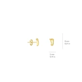 14 Ayar Altın Bebek Ayak İzi Küpe 0,98 gr - 4