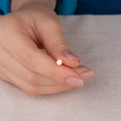 14 Ayar Altın Minik Yuvarlak Küpe 0,61 gr - 6