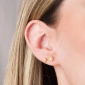 14 Ayar Altın Papatya Küpe 0,89 gr - 2