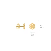 14 Ayar Altın Çiçek Küpe 1,14 gr thumbnail 5