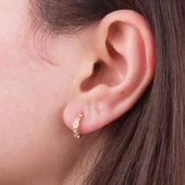 14 Ayar Altın Modern Halka Küpe 1,20 gr - 3