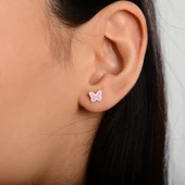 14 Ayar Renkli Kelebek Altın Küpe 0,99 gr - 2