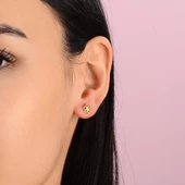 14 Ayar Altın Çiçek Küpe 1,14 gr thumbnail 2
