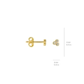 14 Ayar Altın Üç Taşlı Küpe 0,55 gr - 4