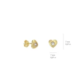 14 Ayar Altın Tek Taşlı Kalp Küpe 1,42 gr - 2