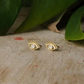 14 Ayar Altın Göz Şans Küpe 1,05 gr - 1