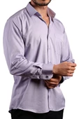 Lila Rahat Kesim Micro Kumaş Kol Düğmeli Regular Fit Erkek Gömlek - 190-3 - 1