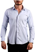 Mavi Ekstra Dar Kesim Likralı Esnek Micro Kumaş Kol Düğmeli Slim Fit Erkek Gömlek - 195-4 thumbnail 1