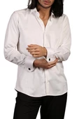 Krem Yakma Desenli Dar Kesim Micro Kumaş Kol Düğmeli Slim Fit Erkek Gömlek - 222-10 - 1