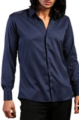 Lacivert Dar Kesim Micro Kumaş Kol Düğmeli Slim Fit Erkek Gömlek - 201-12 thumbnail 2