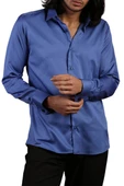 Saks Mavi Dar Kesim Micro Kumaş Kol Düğmeli Slim Fit Erkek Gömlek - 201-14 thumbnail 1