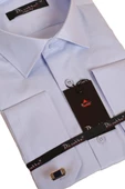 Mavi Dar Kesim Micro Kumaş Kol Düğmeli Slim Fit Erkek Gömlek - 201-4 - 2