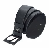 Siyah Suni Deri Düz Model 4.5 cm.lik Spor Kemer - 4500-Düz thumbnail 2