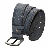 Lacivert Suni Deri Desenli Model 4.5 cm.lik Spor Kemer - 4547-14 thumbnail 2