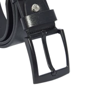 Siyah Suni Deri Düz Model 4.5 cm.lik Spor Kemer - 4500-Düz thumbnail 3