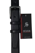 Siyah Çocuk Boy Suni Deri Dikişli Model 3 cm.lik Garson Klasik Kemer - G1-22K thumbnail 7