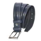 Lacivert Suni Deri Desenli Model 3.5 cm.lik Klasik Kemer - 8045-61 thumbnail 2