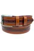 Taba Suni Deri Dikişli Model 4.5 cm.lik Spor Kot Kemer - 4523-61-22KS - 2