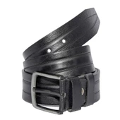 Siyah Hakiki Deri Desenli Model 4.5 cm.lik Spor Kot Kemer - 500-61 thumbnail 2