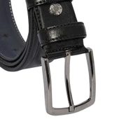 Siyah Suni Deri Desenli 3.5 cm.lik Klasik Kemer - 8000-61 thumbnail 3