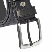 Siyah Suni Deri Dikişli Model 4 cm.lik Spor Kemer - 7000-28 thumbnail 3