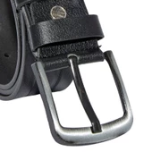 Siyah Hakiki Deri Desenli Model 4.5 cm.lik Spor Kot Kemer - 500-61 thumbnail 4