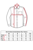 İndigo Dar Kesim Micro Kumaş Kol Düğmeli Slim Fit Erkek Gömlek - 201-5 - 4