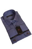 İndigo Dar Kesim Micro Kumaş Kol Düğmeli Slim Fit Erkek Gömlek - 201-5 - 1