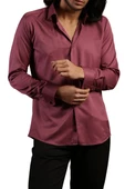 Mürdüm Dar Kesim Micro Kumaş Kol Düğmeli Slim Fit Erkek Gömlek - 201-23 thumbnail 1
