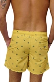 Su İtici Özellikli Dijital Baskılı Erkek Plaj Deniz Şort Mayo - 101-Sarı thumbnail 3